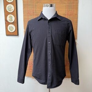 Everlane Uniform Flannel Black Long Sleeve Button Up Shirt